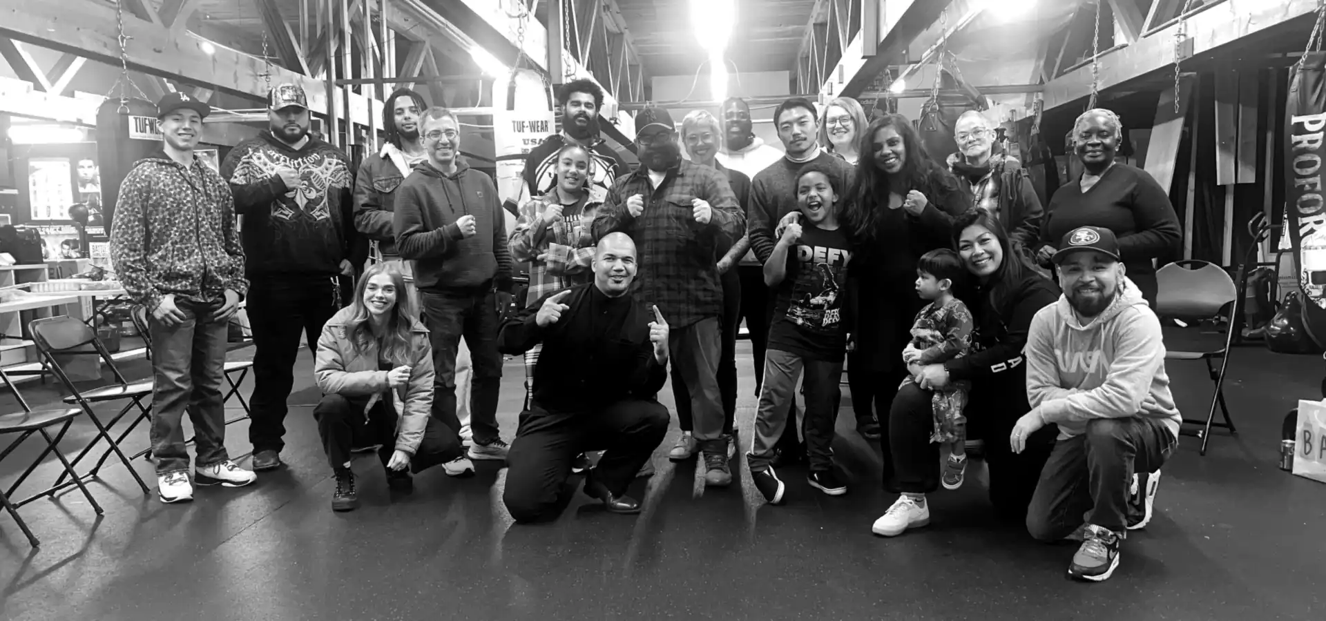 K.O. Fitness members after a group training session at the Seattle boxing gym